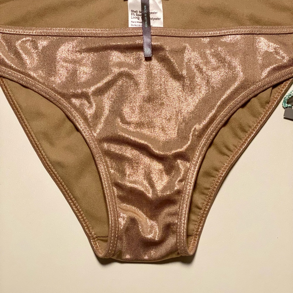 Kendall & Kylie PAC Sun bronze Shimmery Bikini bottom size medium NWT - Picture 2 of 10